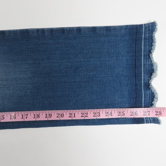 NYDJ Womens Jeans Size 12 Marilyn Raw Hem Medium Wash Straight Leg Blue Denim - Picture 6 of 10